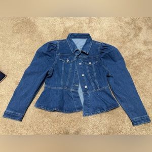 SHEIN puff sleeve denim jacket